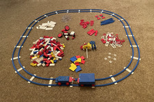 Job lot of vintage lego - train track, wheels, windows, doors, fences, bricks