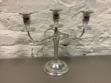 VINTAGE LANTHE SILVER METAL FINISH TABLE CANDELABRA ~ WEDDING DECOR SHABBY CHIC