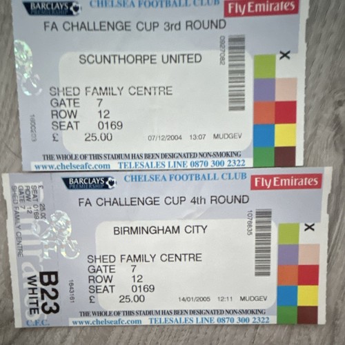 Chelsea home cup ticket - chelsea,