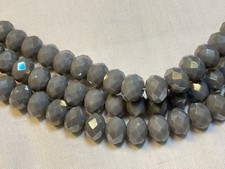 Jewellery Gorgeous Set, Grey Aurora Faceted Glass Beaded Necklace & Bracelet
