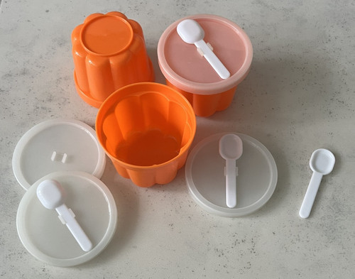 Set orange plastic jelly - set,