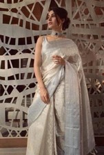 Soft Tissue Silk Saree Traditional Wear Designer Silver Saree With Blouse 11-SS