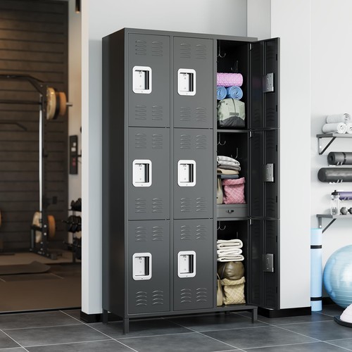 Metal locker with - with, doors