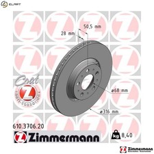 2x BRAKE DISC 610.3706.20 FOR