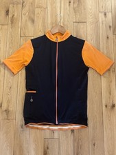 VELOBICI Myler Nero Cycling Jersey Size M Black Orange Full Zip - Made in UK