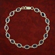 EDWARDIAN STYLE GARNET BRACELET 9CT GOLD
