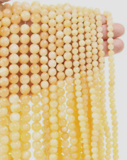 Golden Natural Citrine Premium Beads Round Semi Precious Loose Beads 6mm or 8mm