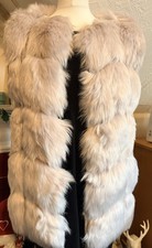 Ladies Faux Fur Gilet Fashion Body Warmer Size S With Pockets Pale Pink