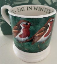 Emma Bridgewater Robin Half Pint Mug - Fat In Winter & Sleek In Summer 