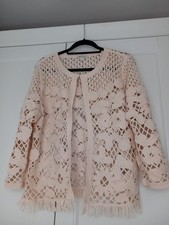 Monsoon cream cardigan tape work exquisite long sleeve - top quality