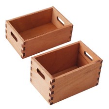  2pcs Mini Wooden Crates for Dollhouse - 1:12 Decorative Storage Boxes for