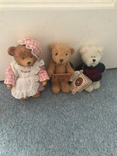 Set of 3 Mini Bears Plush Best Friends & Special Mum & Pink is Hard Bodied