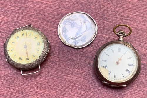 Silver antique ladies pocket - silver,