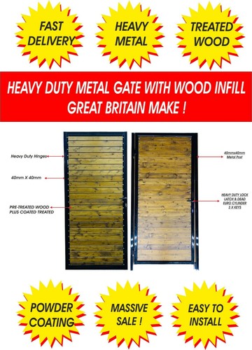 Metal gate wooden - gate, /