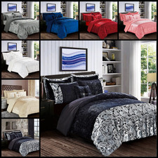 Velvet Touch Bedding Set Luxury Quilt Cover Double King Size with Soft Cushion