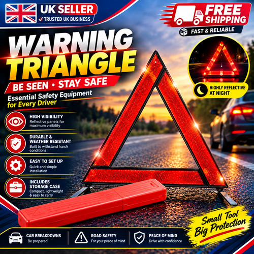 Large reflective car warning - large,