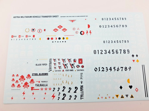 Vehicle transfers decal sheet - vehicle,