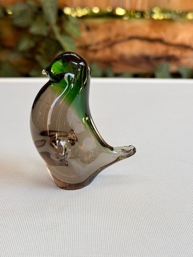Vintage art glass bird - glass,