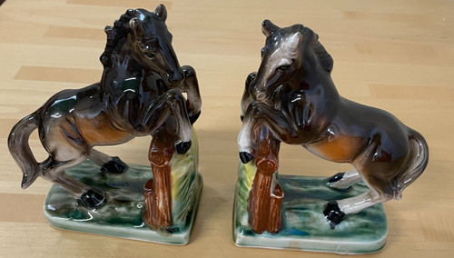 Horse ceramic book ends - horse,