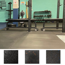 Rubber Heavy Duty Gym Mat Floor Tiles 10 Styles Non-Slip Noise Reduction 1M x 1M