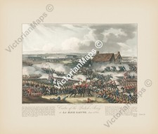 Antique print WATERLOO BATTLE