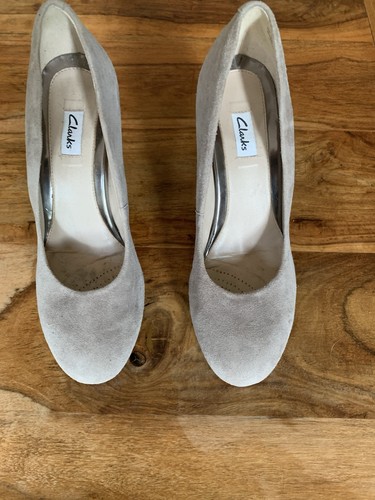 Clarks size grey suede wedge - grey,