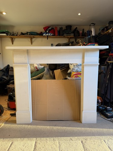 Limestone fireplace surround - limestone,