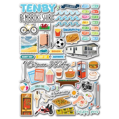 Sticker sheet tenby - sticker, vinyl
