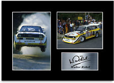 Walter Rohrl Group B World Rally Champion Signed Photo Display Mount A4 Poster