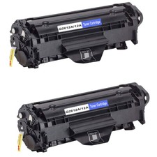 2 Black Toner Cartridge For HP 1010 1012 1015 1018 1020 1022 1022n M1319 Q2612A