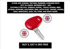 GIVI YAMAHA KAPPA MBK HONDA THULE YAMAHA ETC, TOP BOX & PANNIER LUGGAGE KEYS CUT