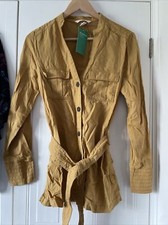 Lovely H&M Conscious Collection Mustard Light Utility Jacket Size 8 New