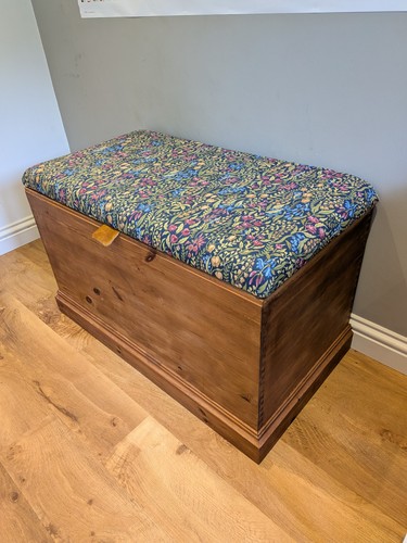 Wooden upholstered ottoman - wooden,