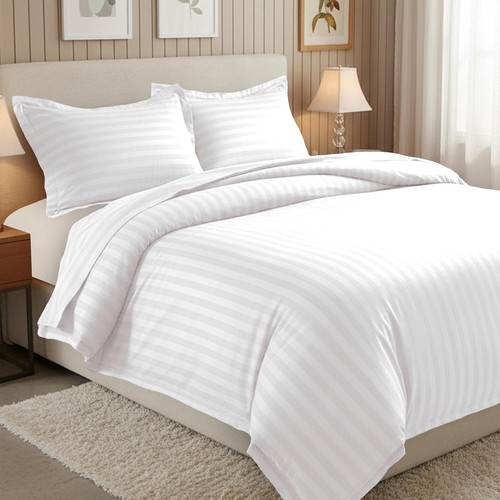 Egyptian satin stripe duvet - satin,