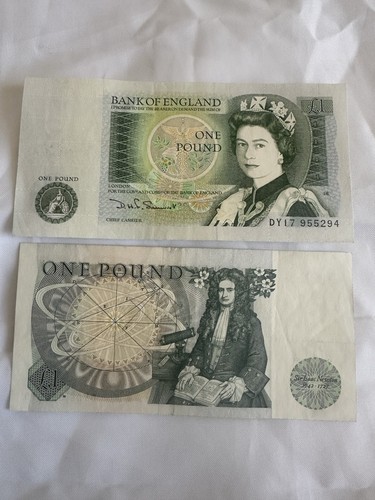 One pound note currency - one,