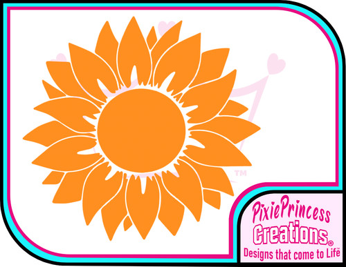 Flower sun vinyl sticker - sun,