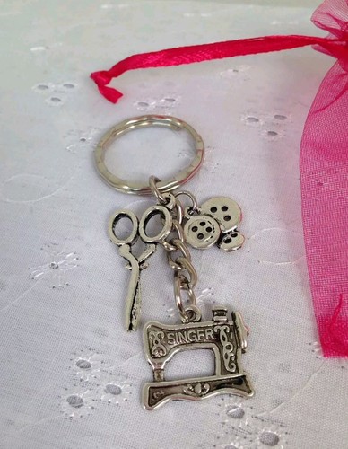 Dressmaker sewing keyring bag - sewing,