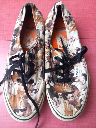 Cat print lace - cat, vans