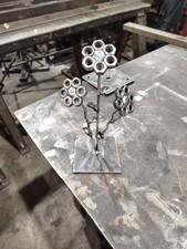 Scrap Metal Set Of 3 Flowers