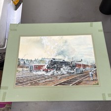 Vintage Watercolour Train