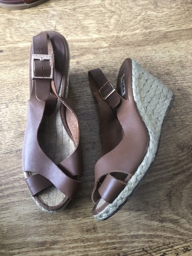 Dune tan leather wedge heel - dune,