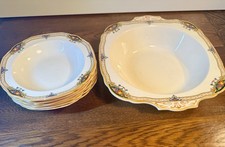 W. H. Grindley & Co Suzanna Ivory Bowl Set X 6 & Serving Bowls Art Deco 1928/ 38