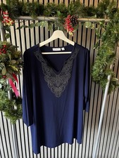 Ladies navy Susan Graver navy blue top XL