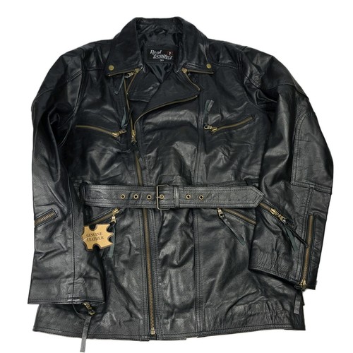 Real leather jacket large - leather,