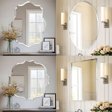 Simple Beveled Edge Wall Mirror Frameless Bathroom Vanity Mirror Predrill Hanger