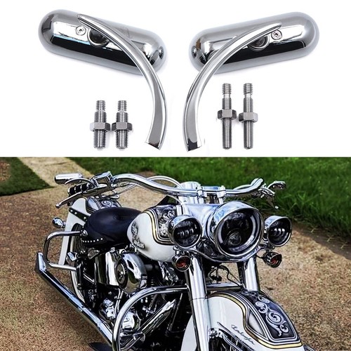 Motorcycle chrome oval mirrors - chrome,