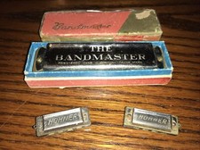 Boxed Bandmaster Mouth Organ + Two Hohner Mini Mouth Organs