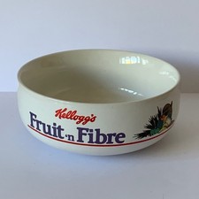 Vintage Kelloggs 1987 Fruit n Fibre White Ceramic Cereal Bowl