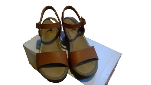 Art leather sandals brown - art,
