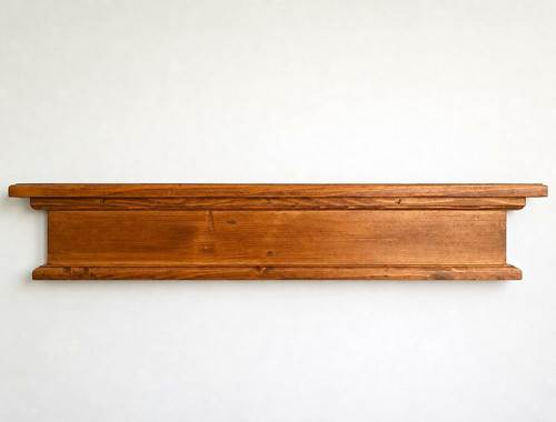 Oak stained wooden mantelpiece - oak,